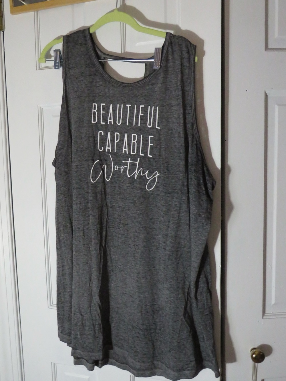 Livi Active Gray Sleeveless Graphic Tank - 'Beautiful Capable Worthy'